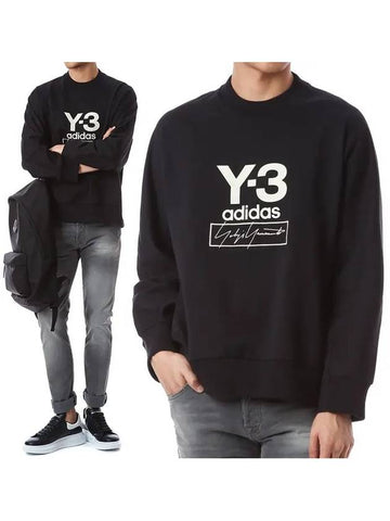 Y 3 M STKD CRW Big Logo Sweatshirt FJ0432 - YOHJI YAMAMOTO - BALAAN 1