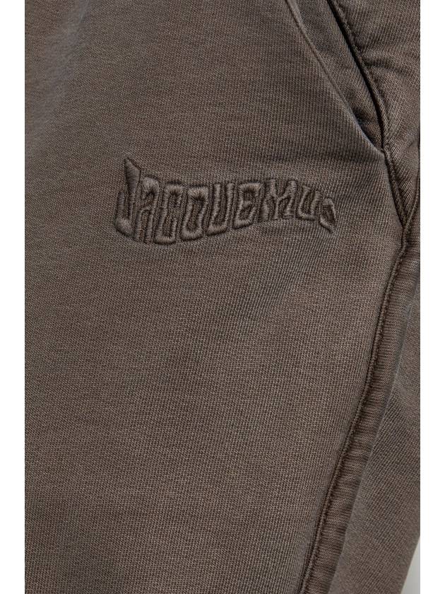 Camargue Clay Logo Cotton Jogging Pants Dark Brown - JACQUEMUS - BALAAN 5