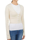 button front V-neck knit cardigan beige - NANUSHKA - BALAAN 4