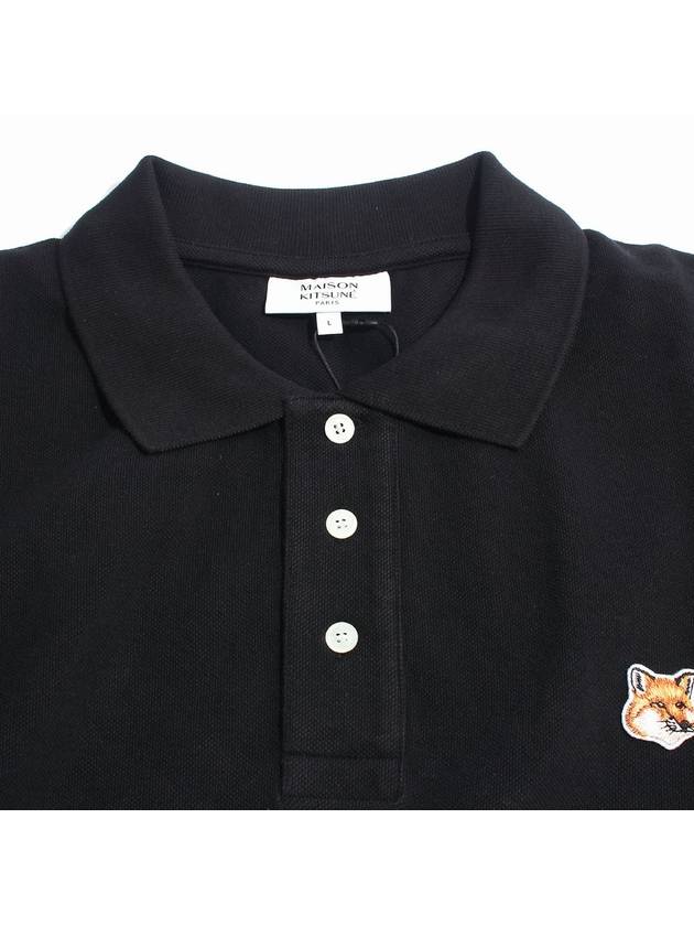 Fox Head Patch Cotton Polo Shirt Black - MAISON KITSUNE - BALAAN 5