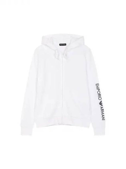 UNDERWEAR Women s Embroidered Logo Lounge Hooded Zip up White 270432 - EMPORIO ARMANI - BALAAN 1