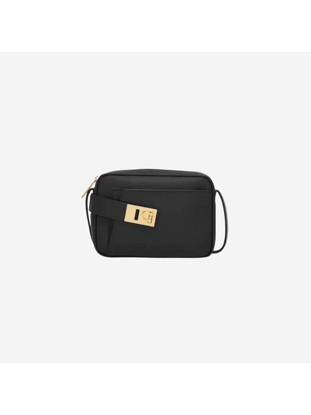 Calfskin Leather Camera Shoulder Bag Black - SALVATORE FERRAGAMO - BALAAN 2