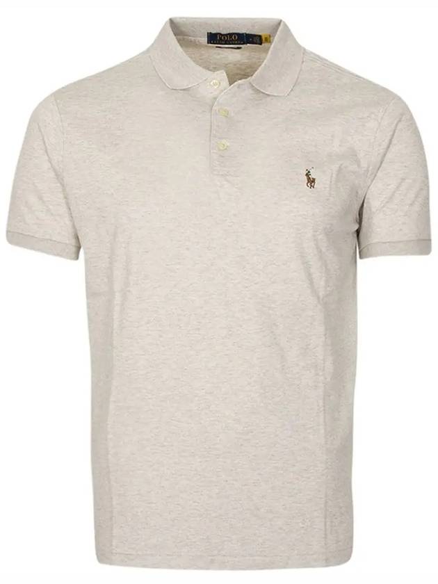 Embroidered Logo Pony Polo Shirt Grey - POLO RALPH LAUREN - BALAAN 2