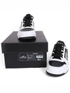 Men's Downtown Triangle Logo Leather Low Top Sneakers Black White - PRADA - BALAAN 11