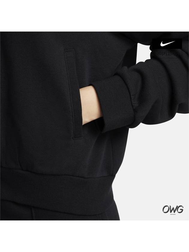 Chill Terry Loose Full Zip French Hoodie Black - NIKE - BALAAN 8