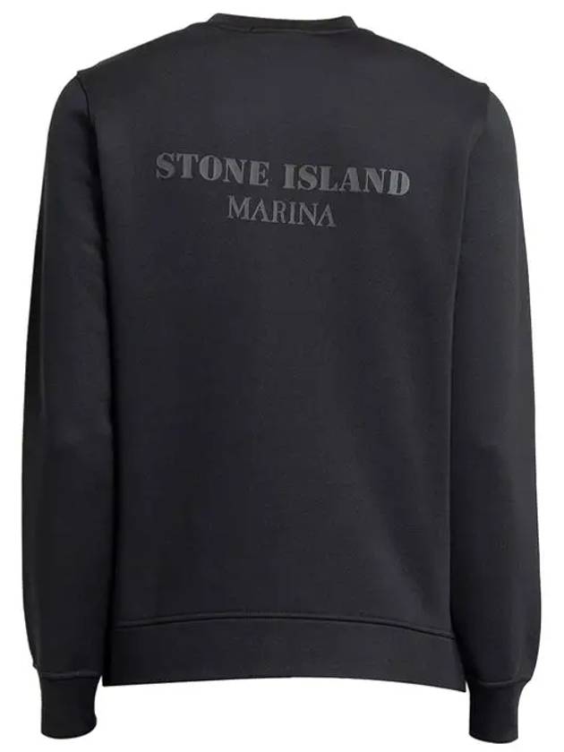 Marina Back Logo Cotton Blend Sweatshirt Black - STONE ISLAND - BALAAN 3