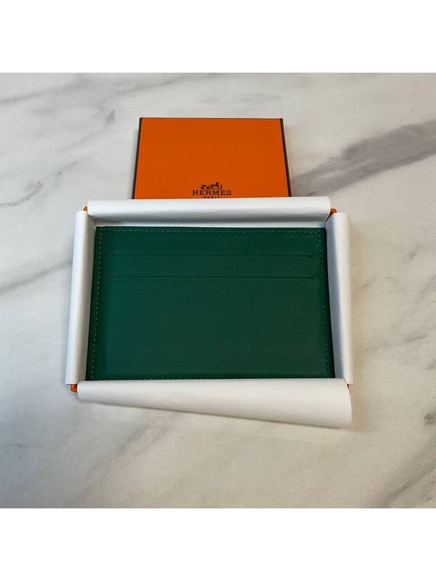 Citizen Twill Swift Calfskin Card Wallet Holder Vertigo Green H086495CAAB - HERMES - BALAAN 2