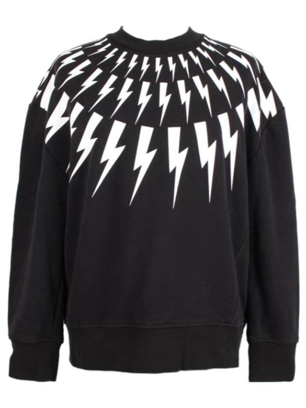 Thunderbolt Easy Sweatshirt Black - NEIL BARRETT - BALAAN 1