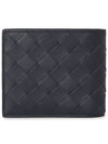 Intrecciato Leather Half Wallet Navy - BOTTEGA VENETA - BALAAN 3