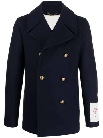 Best Wool Blend Double Coat Navy - GOLDEN GOOSE - BALAAN.