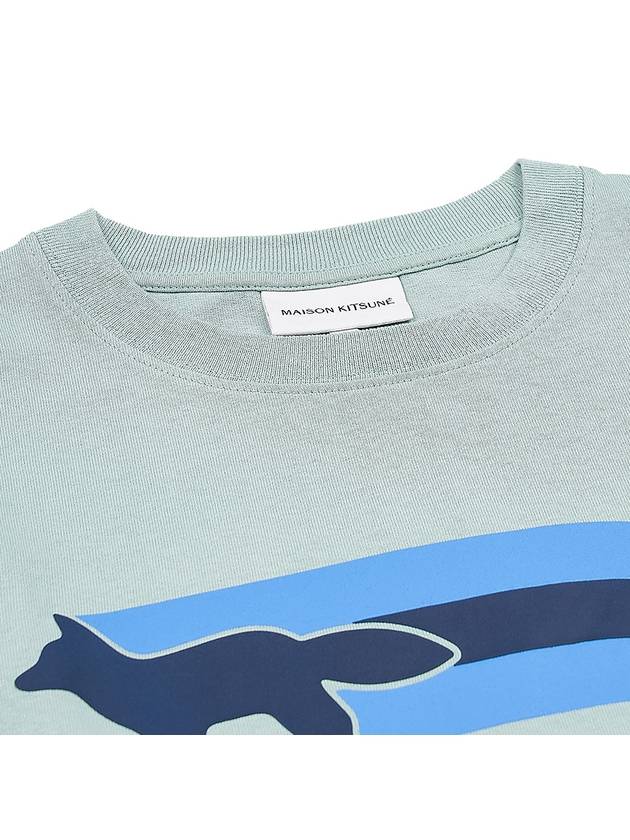 Men's Flash Fox Comfort Short Sleeve T-Shirt Blue - MAISON KITSUNE - BALAAN 5