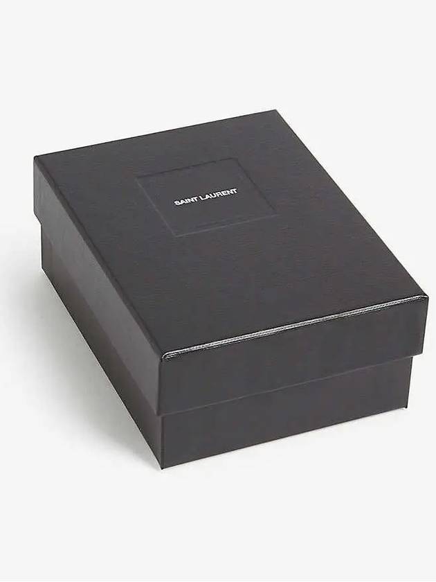 Uptown Grain De Poudre Embossed Leather Flap Card Case Black - SAINT LAURENT - BALAAN 7