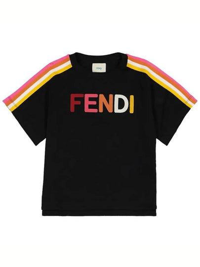 Kids Logo Embroidered T Shirt Black JUI015 7AJ F1DET - FENDI - BALAAN 2