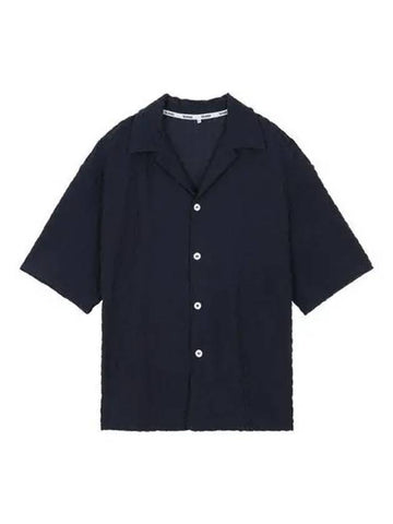 Shirt Emboss Pattern Bowling Navy Green - SUNNEI - BALAAN 1