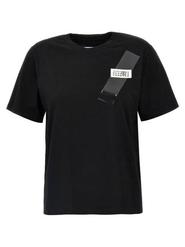 Logo Patch Short Sleeve T-Shirt Black - MAISON MARGIELA - BALAAN 1