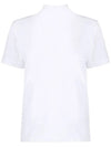 Women's Button Closure Cotton Short Sleeve Polo Shirt Optical White - MONCLER - BALAAN 4