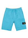 Men's Fleece Bermuda Shorts Sky Blue - STONE ISLAND - BALAAN 1