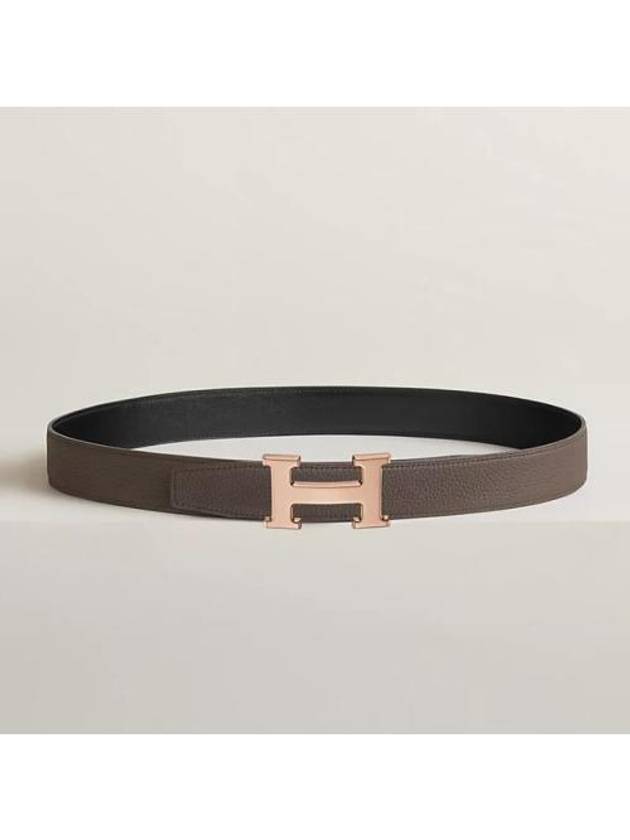 H Buckle Reversible 32mm Leather Belt Black - HERMES - BALAAN 3