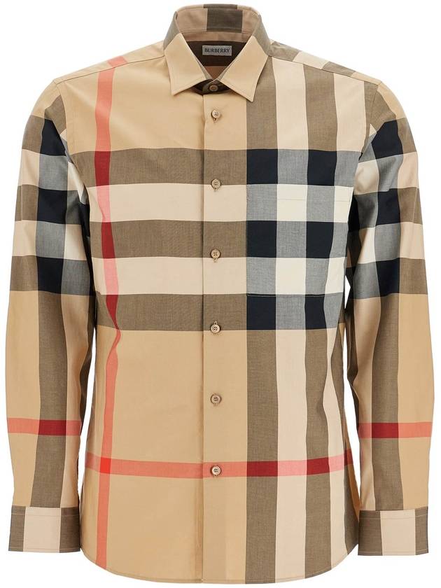 Check Cotton Long Sleeve Shirt Archive Beige - BURBERRY - BALAAN 2