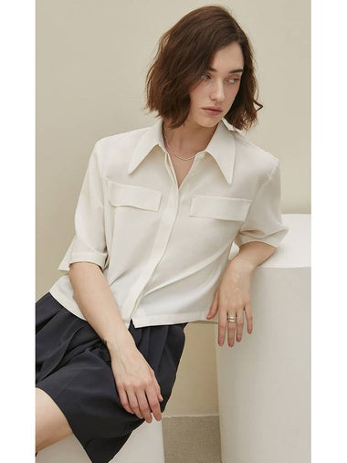 back shirring pocket shirt_IVORY - ARIFF - BALAAN 1