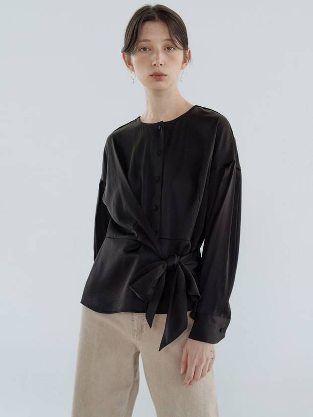 Tie Waist Blouse Black - YOUNESS - BALAAN 4