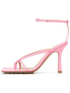 Stretch Leather Sandal Heels Pink - BOTTEGA VENETA - BALAAN.