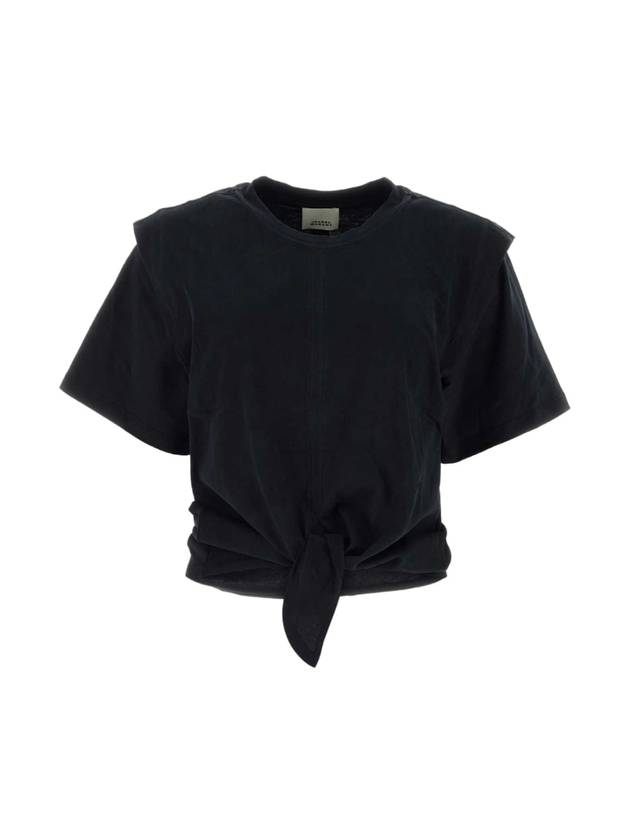 Women's Zelikia Cotton Crop Short Sleeve T-Shirt Black - ISABEL MARANT - BALAAN 1