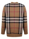 Check Wool Cashmere Cardigan Brown - BURBERRY - BALAAN 3