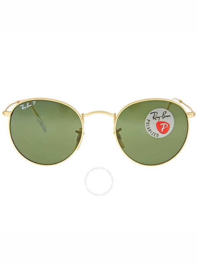 Ray Ban Round Metal Polarized Green Unisex Sunglasses RB3447 112/58 50 - RAY-BAN - BALAAN 1