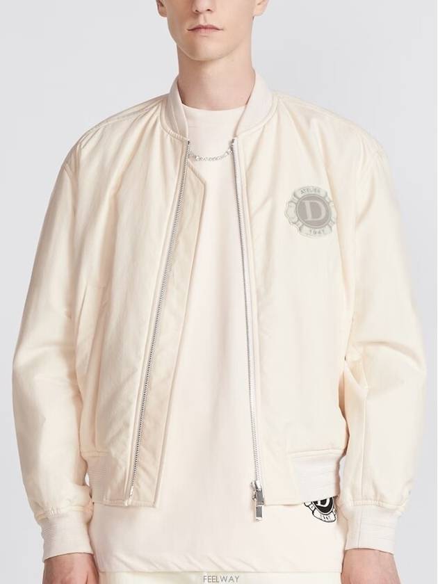 Cotton Blend Bomber Jacket Beige - DIOR - BALAAN 2