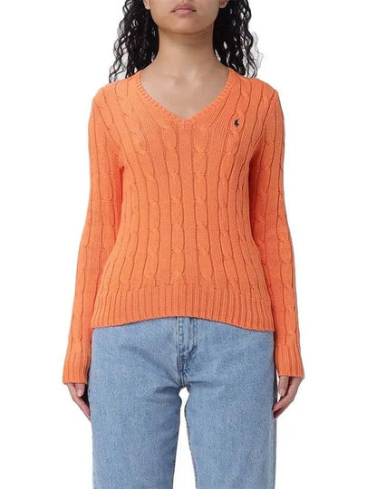 Women's Embroidered Logo Knit Top Orange - POLO RALPH LAUREN - BALAAN 2