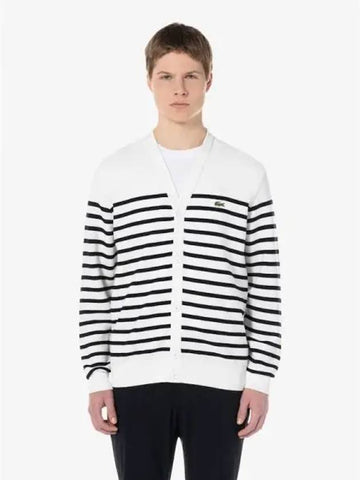 Men s Rings Marine Stripe Spring Fall Cardigan AH124E 54G 001 Domestic Product GQ2N24030865066 - LACOSTE - BALAAN 1