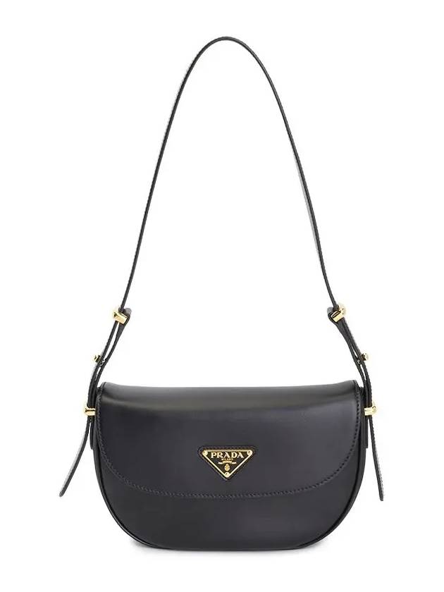 Arque Leather Shoulder Bag Black - PRADA - BALAAN 4