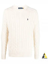 Embroidery Logo Cable Knit Top Ivory - POLO RALPH LAUREN - BALAAN 2