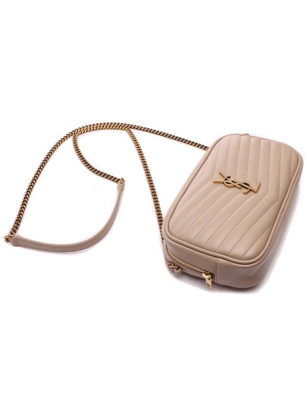 Lou Small Leather Cross Bag Beige - SAINT LAURENT - BALAAN 6