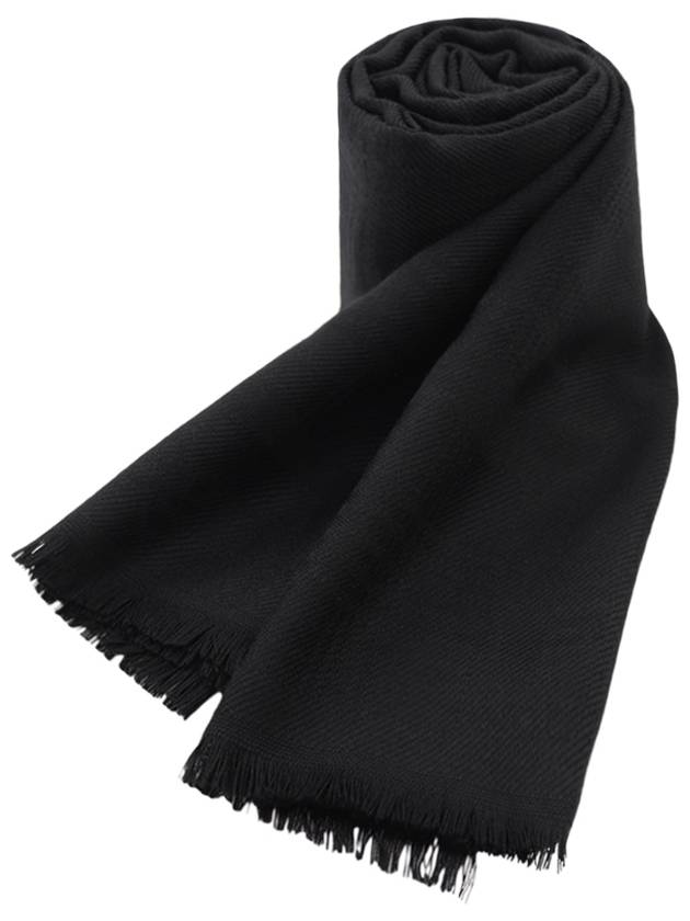 wool muffler black - ERMENEGILDO ZEGNA - BALAAN 3