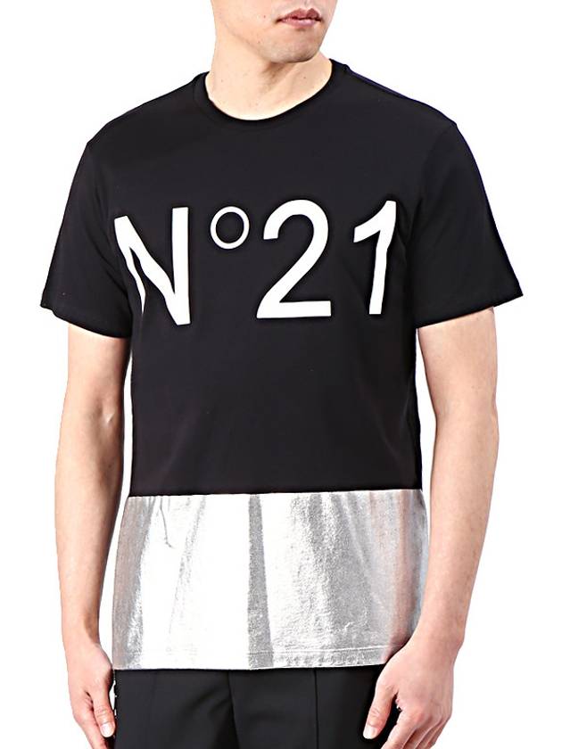 F022 6365 9000 Logo Silver Coated T Shirt - Nº 21 - BALAAN 1