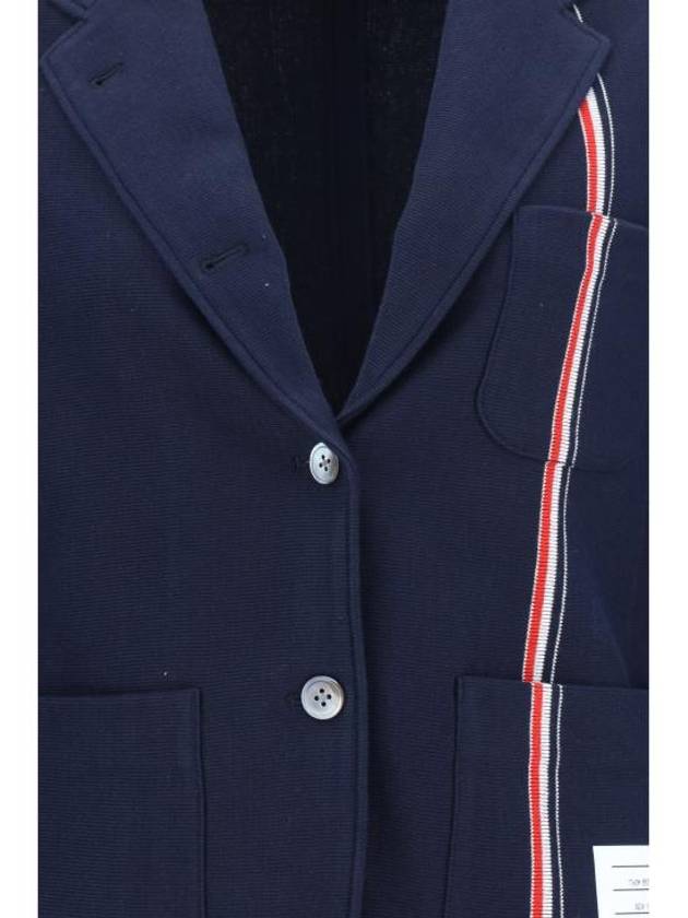 Stripe Detail Cotton Jacket Navy - THOM BROWNE - BALAAN 4