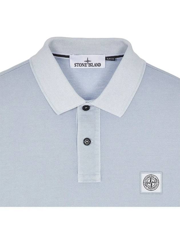 Wappen Cotton Short Sleeve Polo Shirt Sky Blue - STONE ISLAND - BALAAN 7