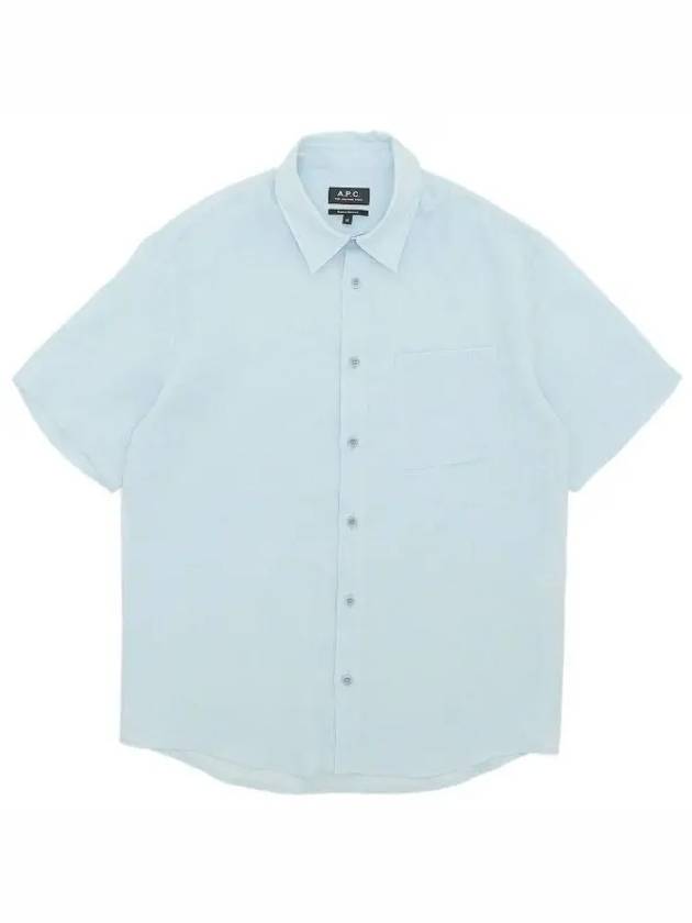 Bellini Linen Short Sleeve Shirt Blue - A.P.C. - BALAAN 2