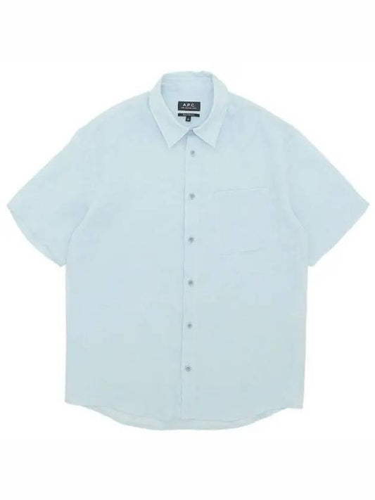 Bellini Linen Short Sleeve Shirt Blue - A.P.C. - BALAAN 2