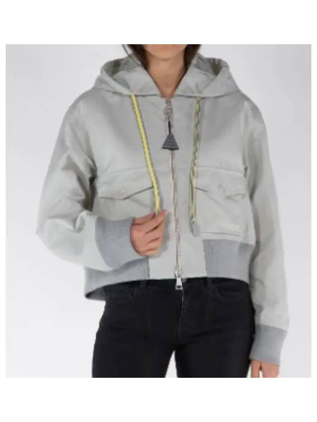 Briseo Satin Bomber Jacket Light Grey - MONCLER - BALAAN 2