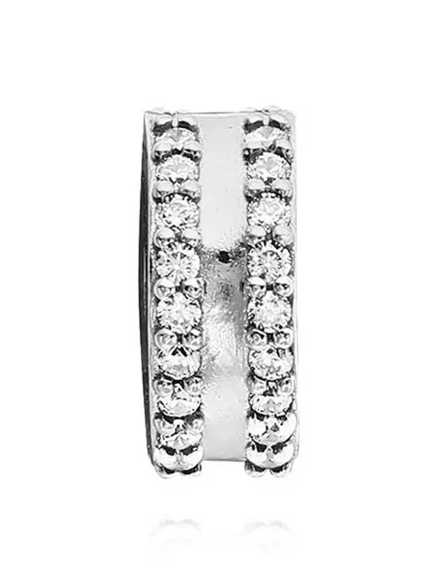 Double Lined Clip Charm Silver - PANDORA - BALAAN 4