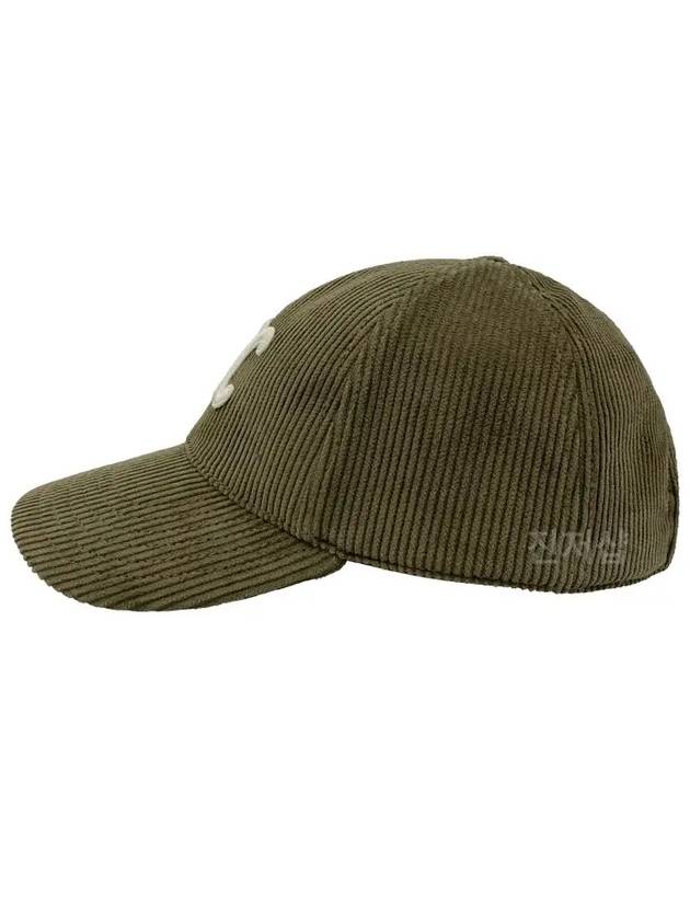 Triomphe Corduroy Ball Cap Khaki - CELINE - BALAAN 4