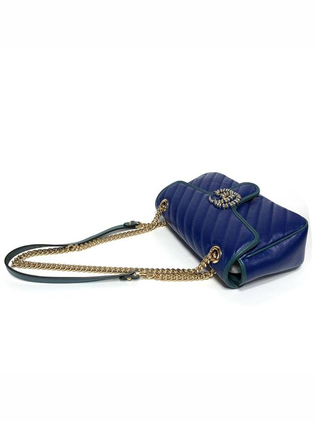 GG Marmont Small Cross Bag Blue - GUCCI - BALAAN 4