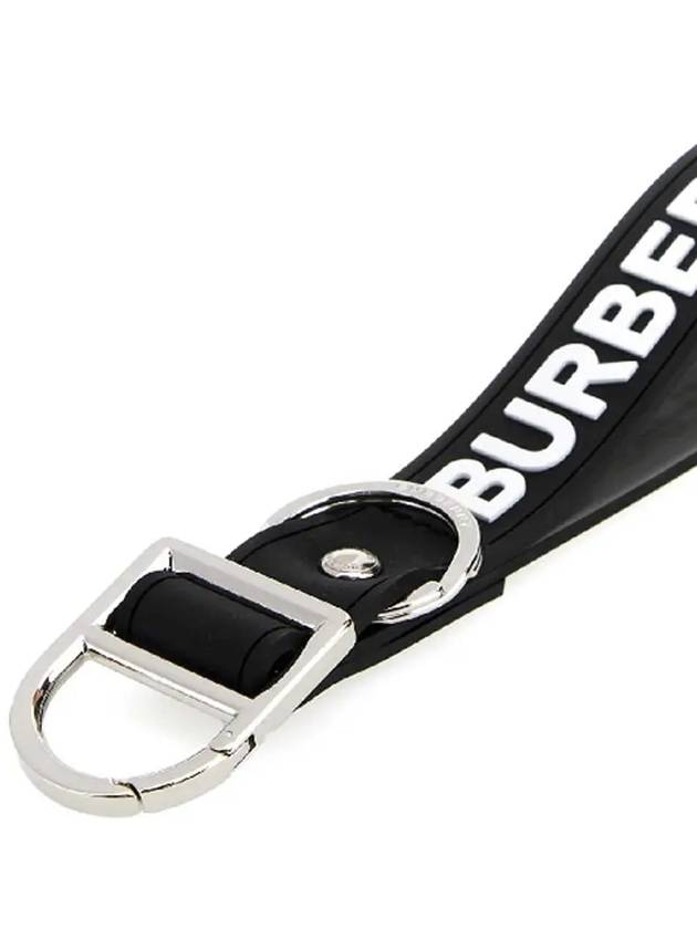 Logo Detail Silicone Keyring Black - BURBERRY - BALAAN 4