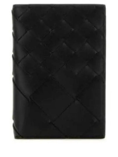 Intrecciato Calfskin Card Holder Black - BOTTEGA VENETA - BALAAN 2