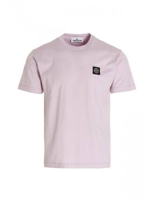 Campus Logo Short Sleeve T-Shirt Pink - STONE ISLAND - BALAAN 1