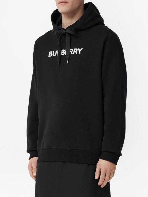 Logo Print Cotton Hoodie Black - BURBERRY - BALAAN 6