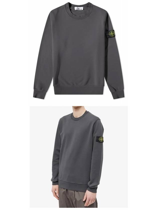 Wappen Patch Crew Neck Sweatshirt Charcoal - STONE ISLAND - BALAAN 5